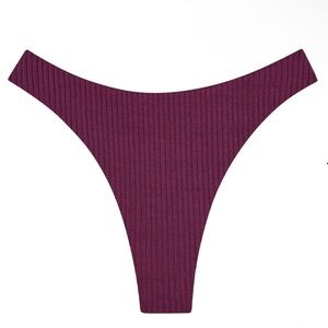 Monday Swimwear Eggplant Ribbed Bikini Bottom